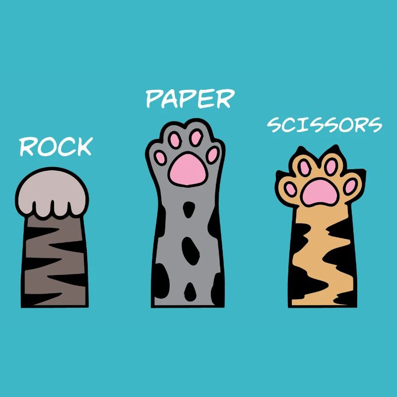 Mignon Kawaii Chat Patte Rock Papier Ciseaux Kitty Cat