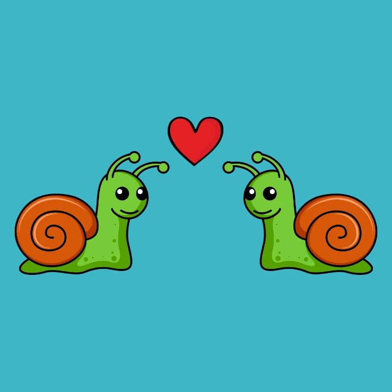 Schnecke Comic Paar liebe