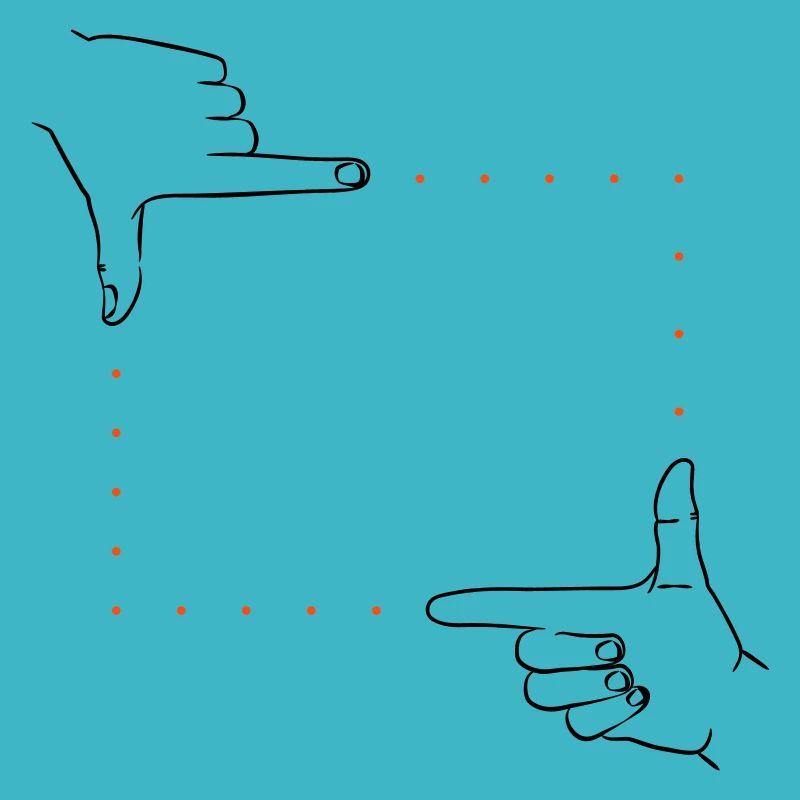 Handzeichen Bildausschnitt – 2 Farben