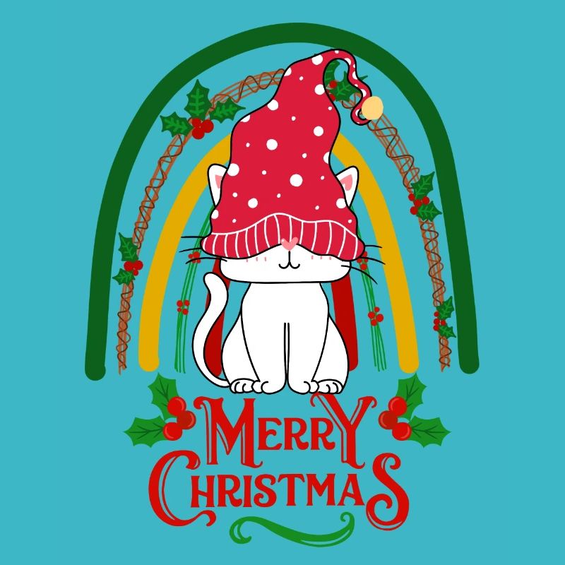 Chat doux de Noël kawaii