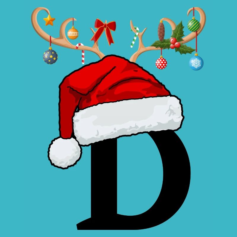 Lettre D bonnet de Noël