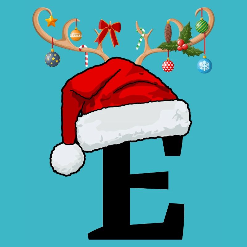 Lettre E bonnet de Noël