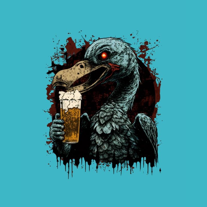 Cool horror duck with beer - creative and eye-catching
