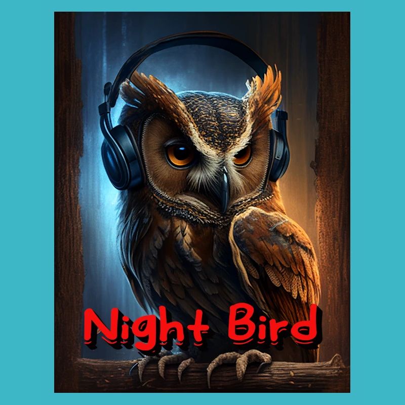 Noctambule avec écouteurs