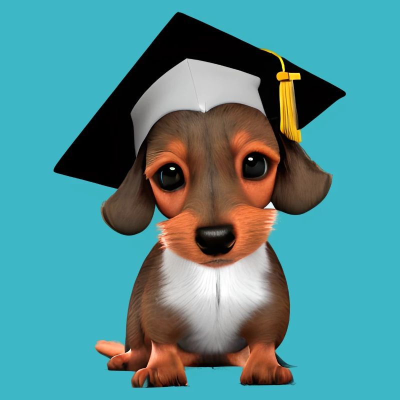 Bachelor Studium Dachshund Hunde Schulabschluss