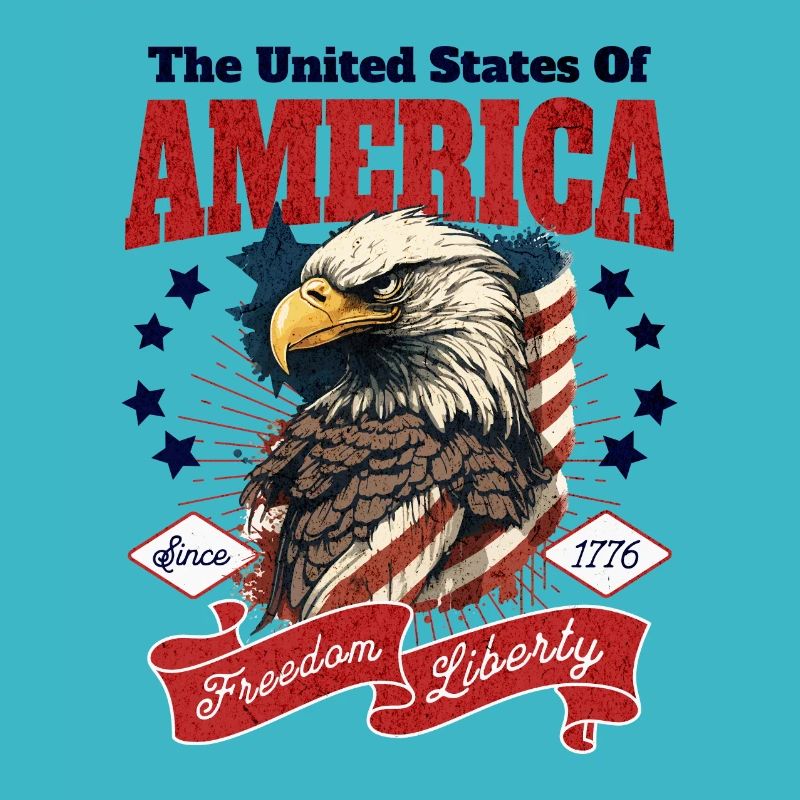 Eagle USA America Flag Eagle Head Vintage