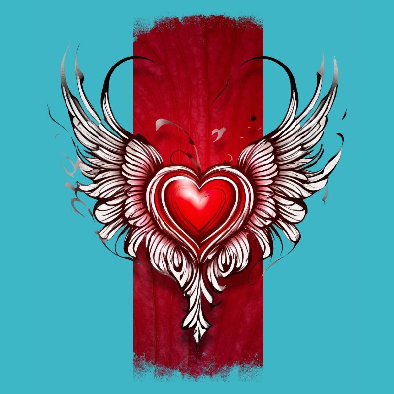 Affection séraphique : Cœur ailé