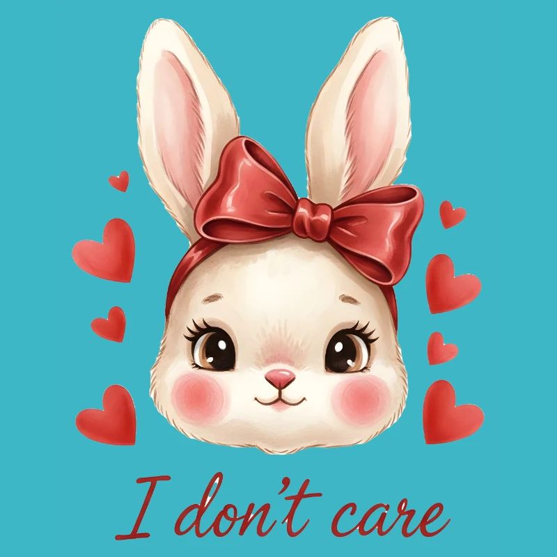 Lapin Kawaii avec cœurs à arc rouge