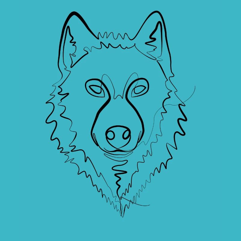 Wolf - one line drawing