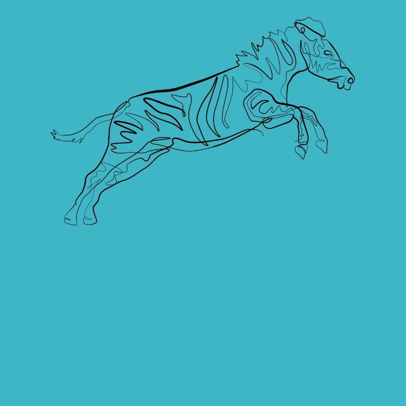 Zebra - one line drawing