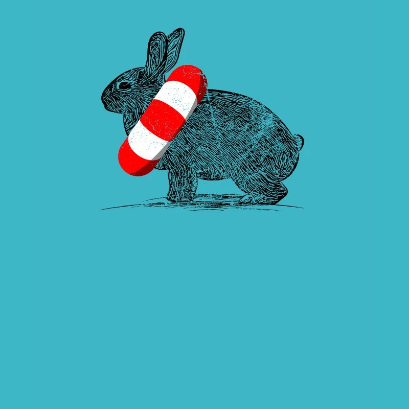 Funny Swimming Ring Rabbit Gift