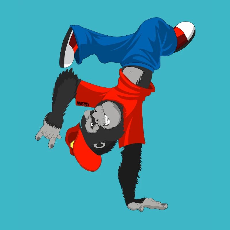 Gorilla Monkey Zoo Breakdance Dancing Kids Cadeau