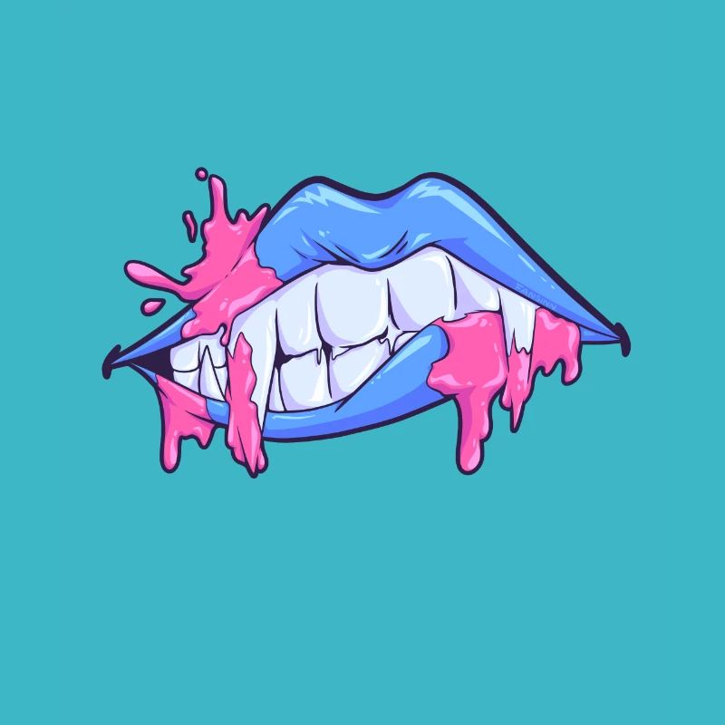 Masque visage bouche lèvres vampire