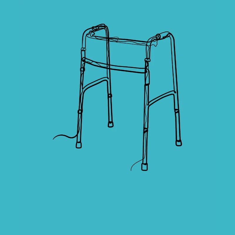 Déambulateur Pensionné - one line drawing
