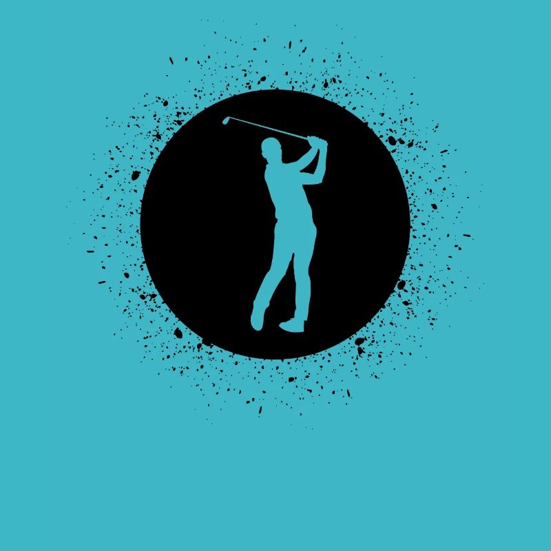 Circle with splash and golf -