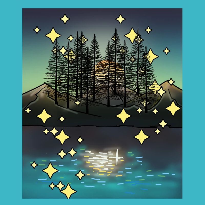 Night Sky Nature Wilderness Trees Mountains Finland