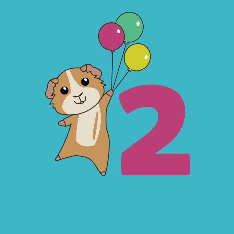 Guinea pig second birthday balloons