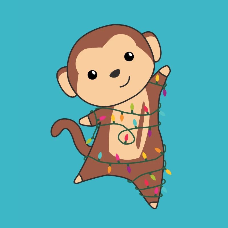 Monkey Christmas Snow Winter Animals Monkeys