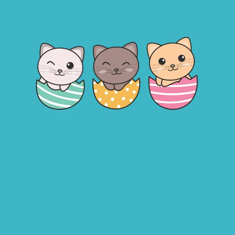 chats mignons à Pâques avec des œufs de Pâques chat