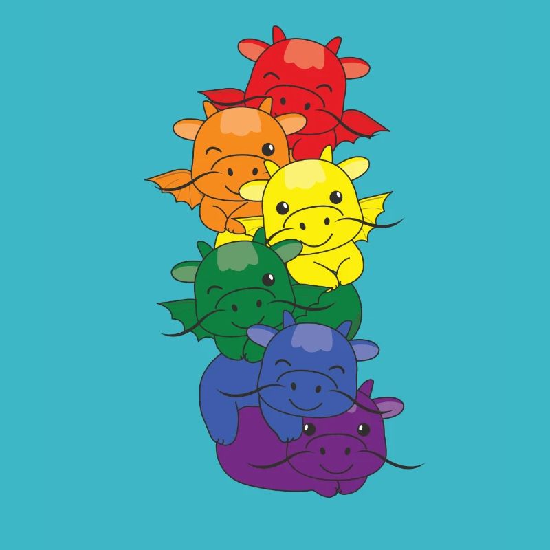 Regenbogen Flag Pride LGBTQ süßer Drache Stapel