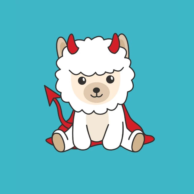 Alpaca Happy Halloween Devil Costume