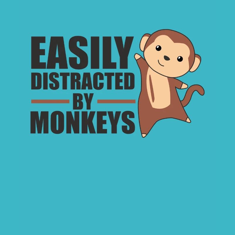 Facilement distrait par les singes - singe mignon