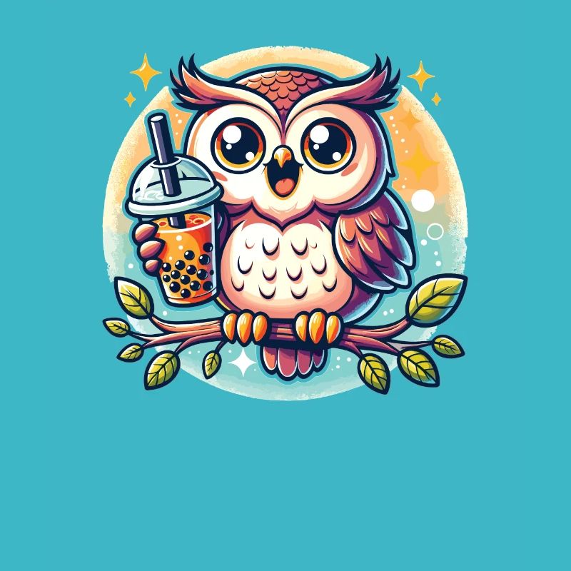 Kawaii Eulen Bubble Tea Boba Eule