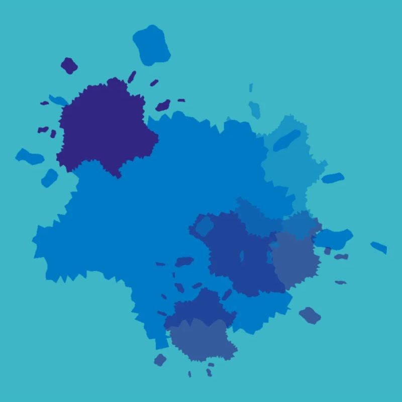 Éclaboussures de couleur bleue