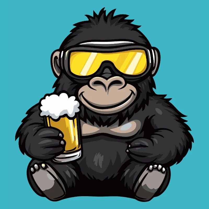 Gorilla Apres Ski Bier Comic