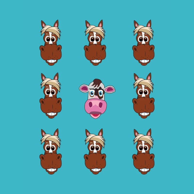 Sei anders Pferd und Kuh Vielfalt