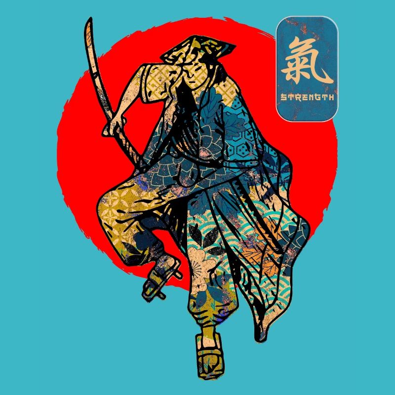 Samurai Warrior Sword Japanese Art Strength Kanji