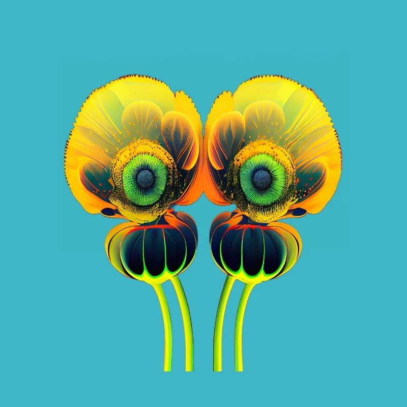 Psychedelische Mohnblüten