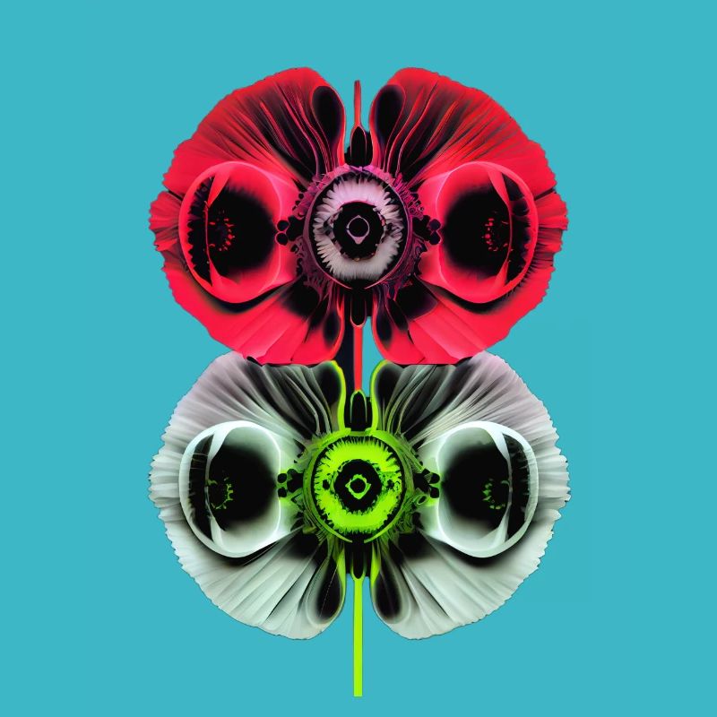 Psychedelische Mohnblüten