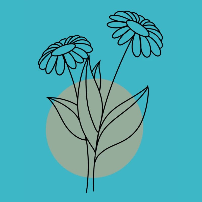 Flower with green circle