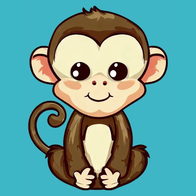Singe assis, méditant et relaxant