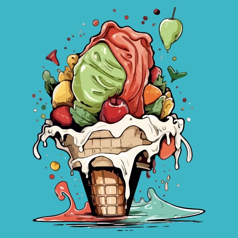 Cornet de glace aux fruits