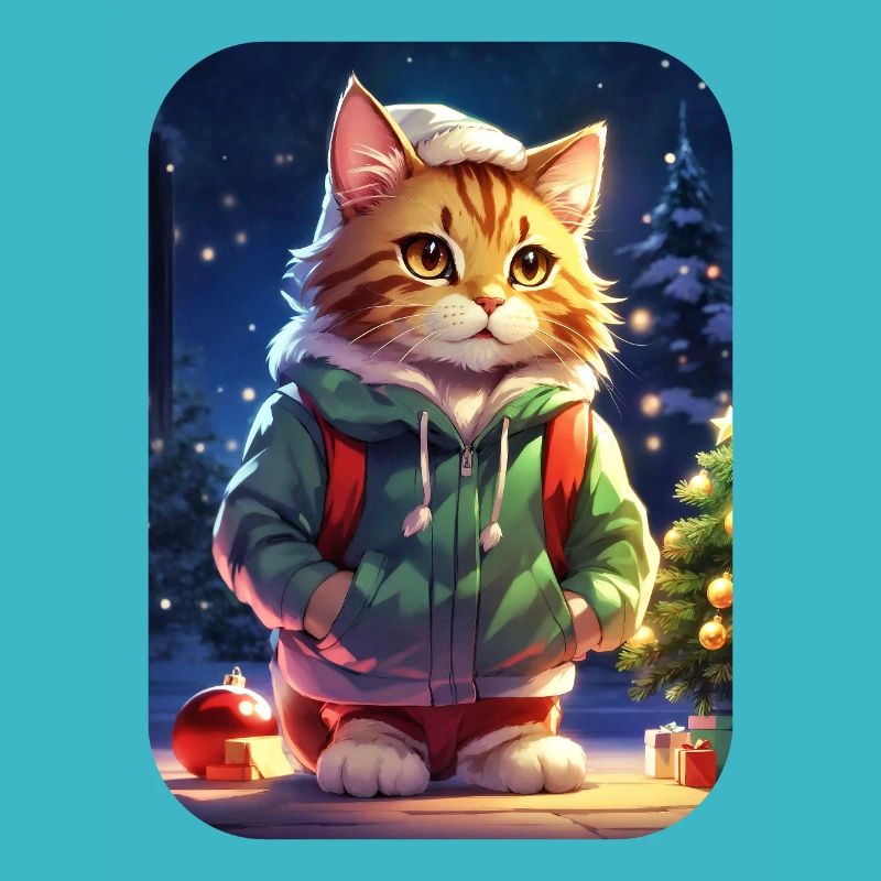 Modèle vierge de chat de Noël 1.7