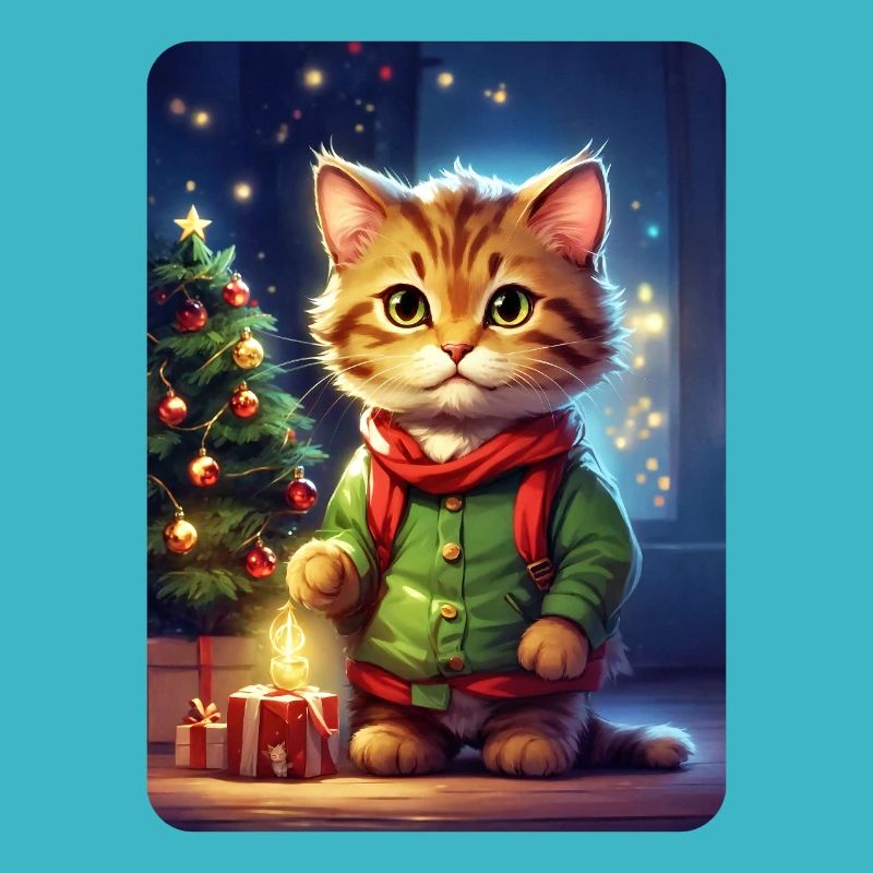 Modèle vierge de chat de Noël 1.5