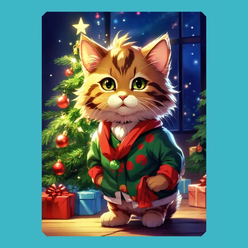 Modèle vierge de chat de Noël 1.13