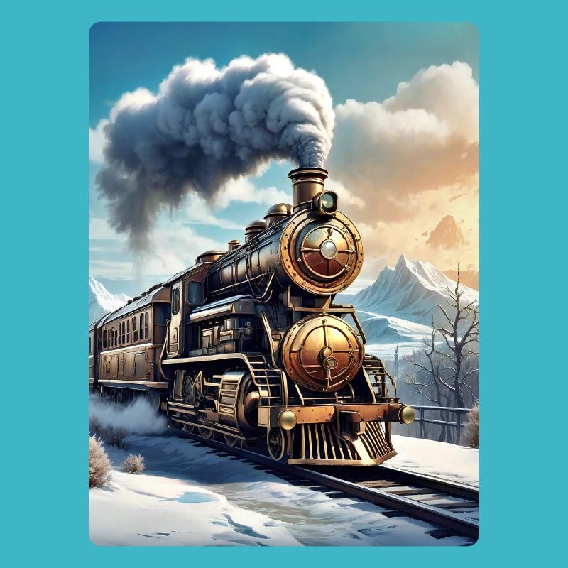 Steampunk Winterlandschaft Dampflok 1.1