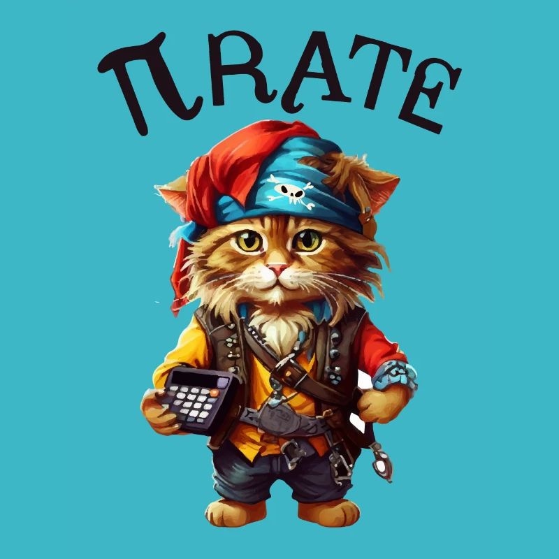 Pi day Pirate Cat