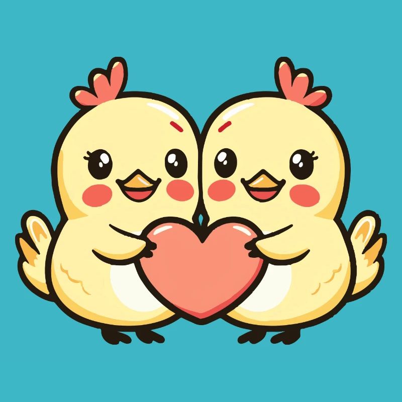 Chicken Comic Couple Love