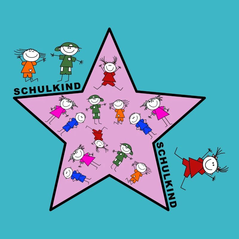 Schulkind Stern rosa Schulanfang abc