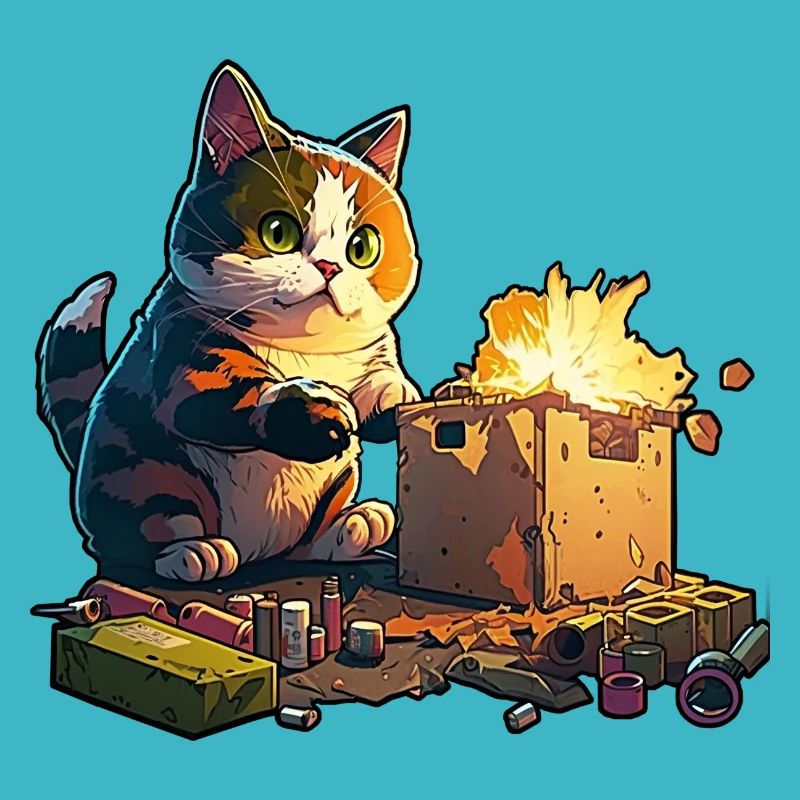 Chat pyromane