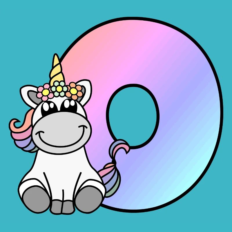Einhorn Buchstabe O