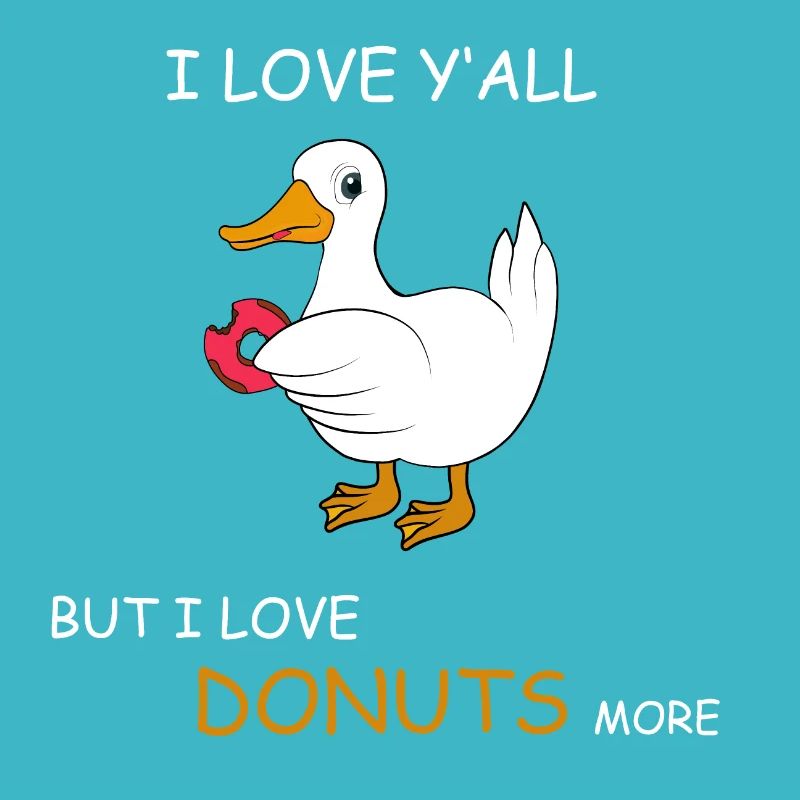 Ente mit Donut Spruch