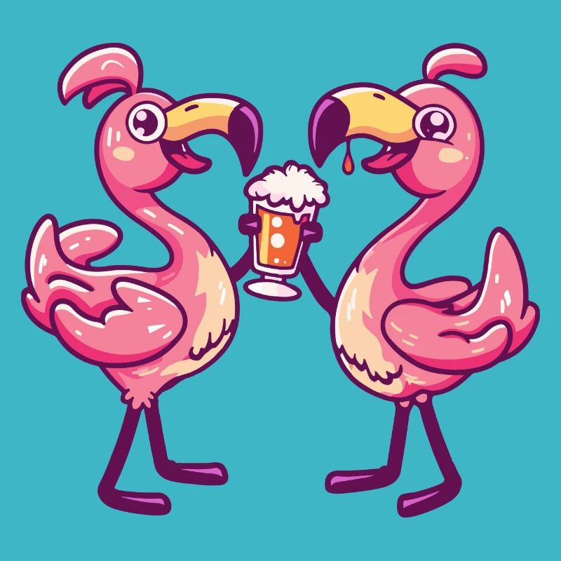 Flamingo Comic Bière Party Boisson
