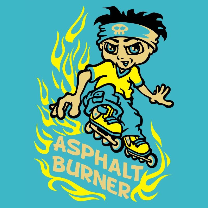 Garçon et rollers en ligne