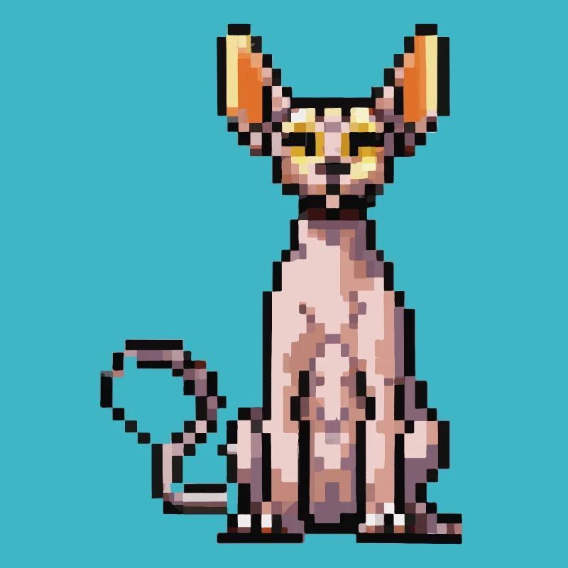 Katze Pixel Kunst Geschenkidee