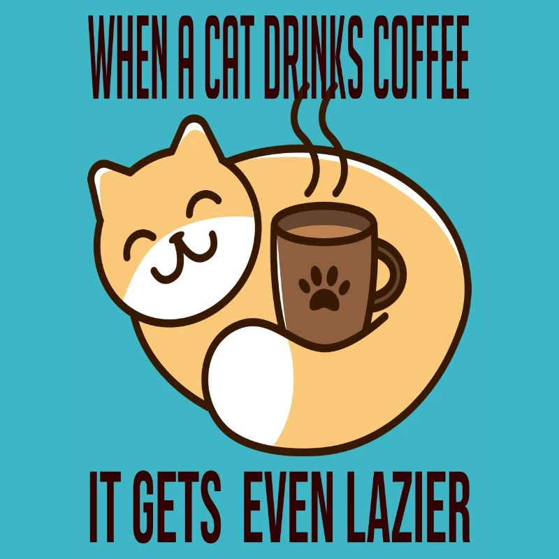 Wenn eine Katze Kaffee trinkt, wird sie noch fauler